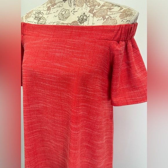 LOVERICHE Red Off-Shoulder Mini shift Dress size S. - Picture 4 of 14